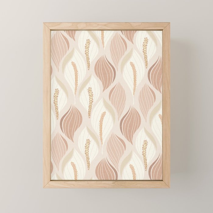 Minimalistic flow Peace lily soft peach Mini Art Print Gallery Image 1