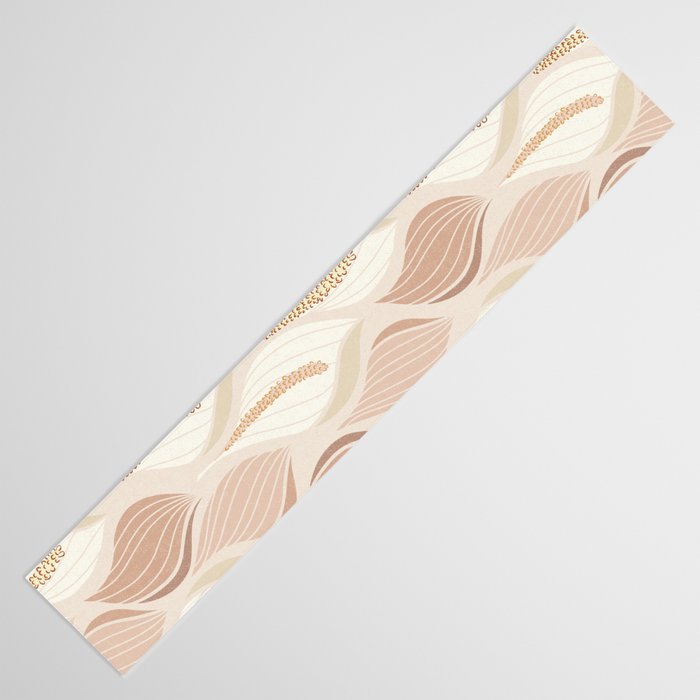 Minimalistic flow Peace lily soft peach Table Runner Gallery Image 3