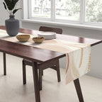 Minimalistic flow Peace lily soft peach Table Runner Gallery Image 2