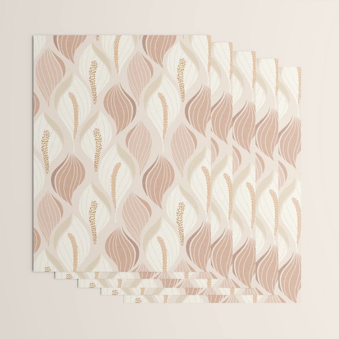 Minimalistic flow Peace lily soft peach Wrapping Paper Gallery Image 3