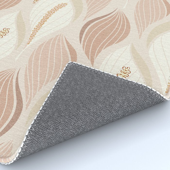 Minimalistic flow Peace lily soft peach Rug Gallery Image 4