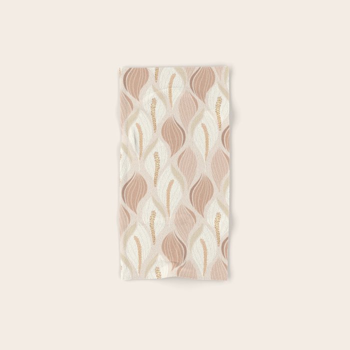 Minimalistic flow Peace lily soft peach Bath Towel Gallery Image 1