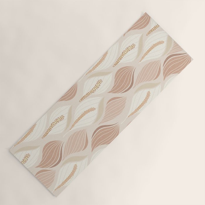 Minimalistic flow Peace lily soft peach Yoga Mat Gallery Image 1