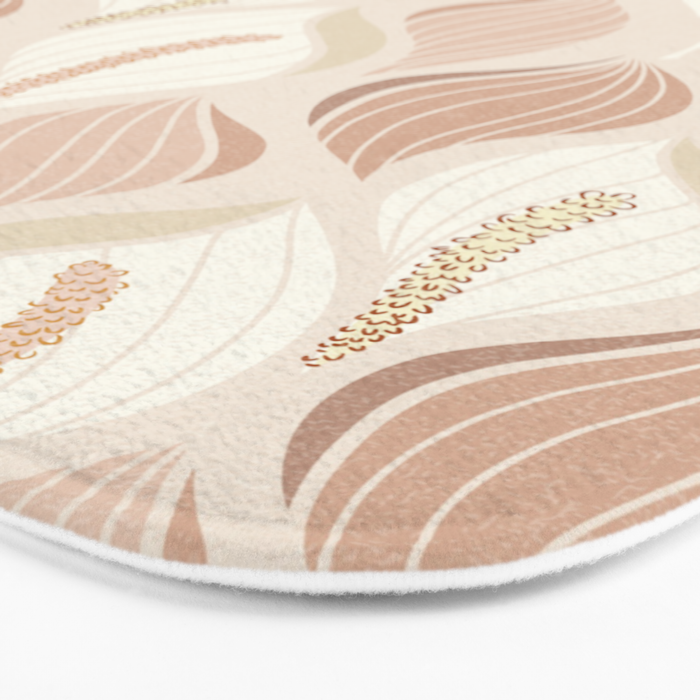 Minimalistic flow Peace lily soft peach Bath Mat Gallery Image 3