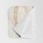 Minimalistic flow Peace lily soft peach Throw Blanket Gallery Image 3