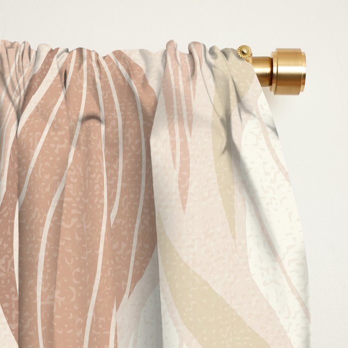 Minimalistic flow Peace lily soft peach Window Curtain Gallery Image 2