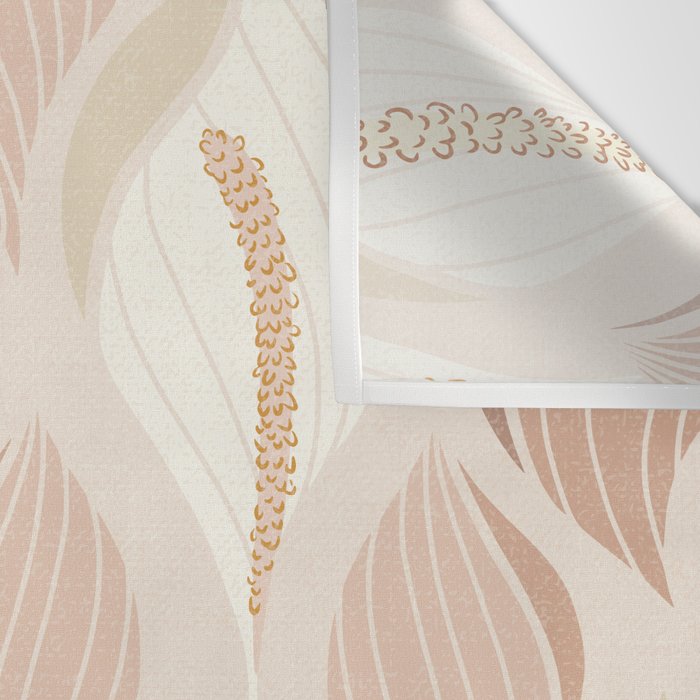 Minimalistic flow Peace lily soft peach Wall Tapestry Gallery Image 3