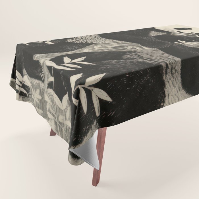 Bamboo Panda Dancing Pair Tablecloth Gallery Image 1