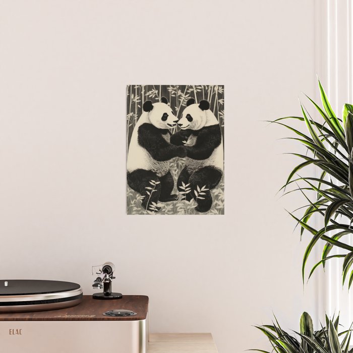 Bamboo Panda Dancing Pair Poster Gallery Image 2