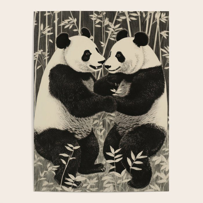 Bamboo Panda Dancing Pair Poster Gallery Image 4