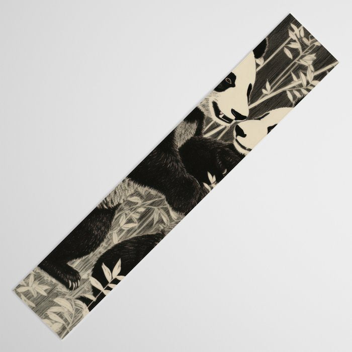 Bamboo Panda Dancing Pair Table Runner Gallery Image 3