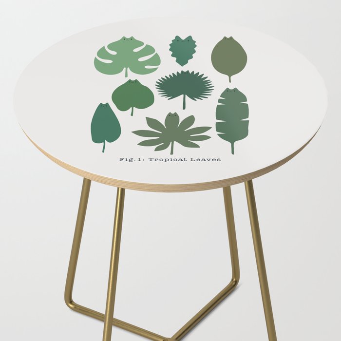 Cat and Plant 39: Tropicat Leaves Side Table Gallery Image 2