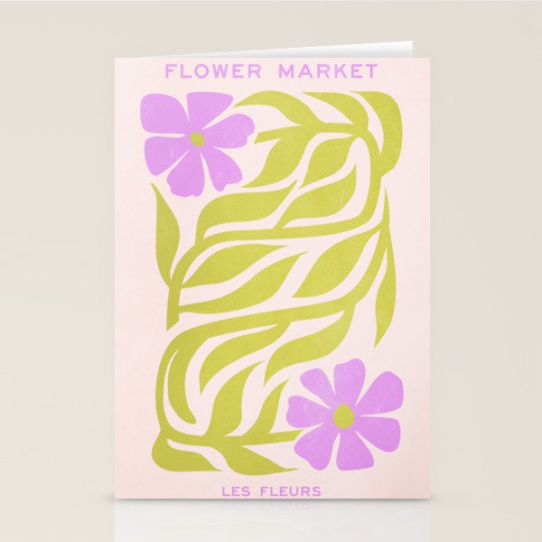 Lilac & Lime: Les Fleurs | Flower Market Color Series 02 Stationery Card Gallery Image 1