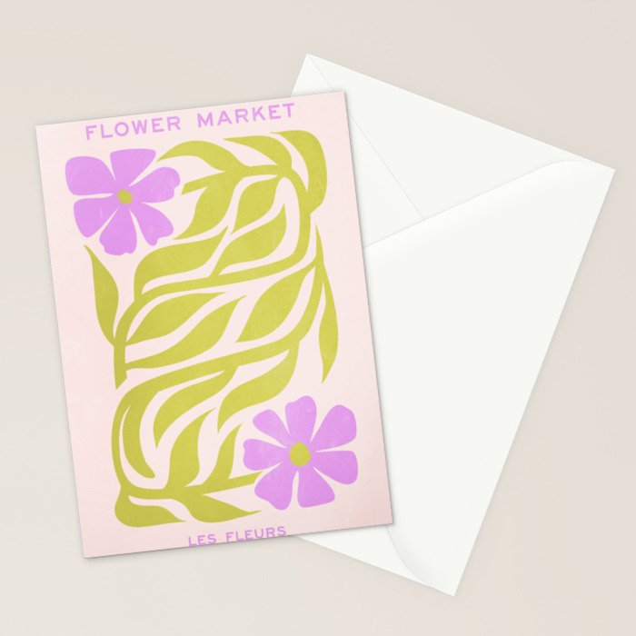 Lilac & Lime: Les Fleurs | Flower Market Color Series 02 Stationery Card Gallery Image 2
