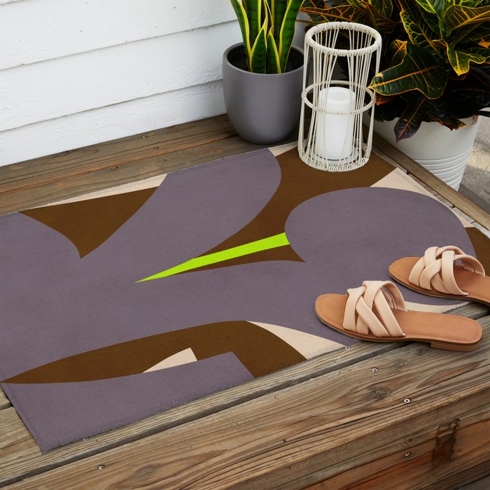 Abstract botanical X02 Outdoor Rug Gallery Image 2