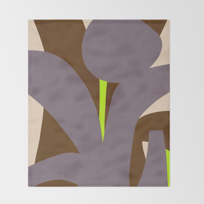 Abstract botanical X02 Throw Blanket Gallery Image 2