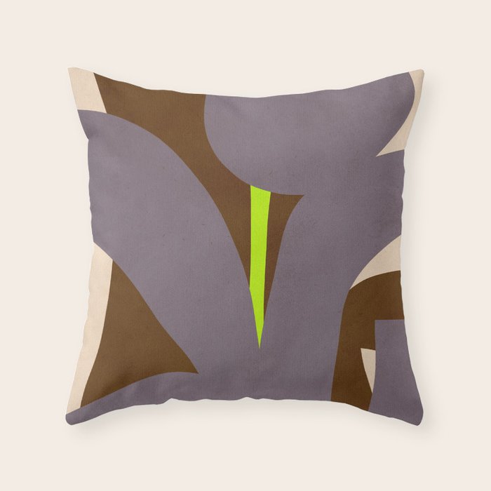 Abstract botanical X02 Throw Pillow Gallery Image 1