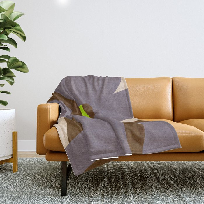 Abstract botanical X02 Throw Blanket Gallery Image 1
