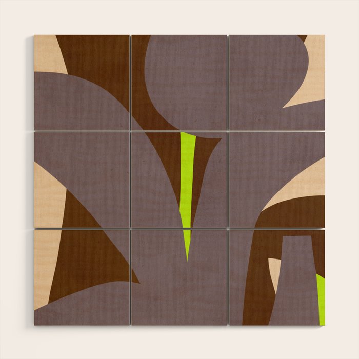 Abstract botanical X02 Wood Wall Art Gallery Image 1