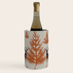 Christmas Trees and Deer, Faux Linen, Pattern, Beige, Terracotta and Blue Wine Chiller Gallery Image 1