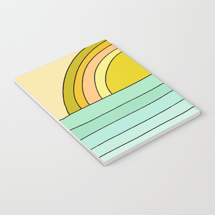 ride rainbows // retro surf soul // art by surfy birdy Notebook Gallery Image 3