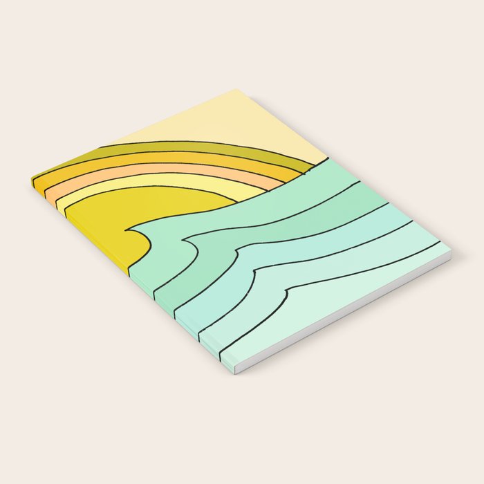 ride rainbows // retro surf soul // art by surfy birdy Notebook Gallery Image 2