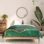 Abstract Green And Gold Emerald Marble Landscape  Comforter Gallery Image 3