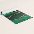Abstract Green And Gold Emerald Marble Landscape  Yoga Mat Gallery Image 2