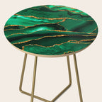 Abstract Green And Gold Emerald Marble Landscape  Side Table Gallery Image 2