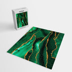 Abstract Green And Gold Emerald Marble Landscape  Jigsaw Puzzle Gallery Image 2