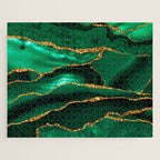 Abstract Green And Gold Emerald Marble Landscape  Jigsaw Puzzle Gallery Image 1