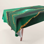 Abstract Green And Gold Emerald Marble Landscape  Tablecloth Gallery Image 1