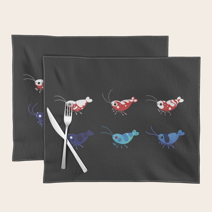 Red and blue shrimp Placemat Gallery Image 1