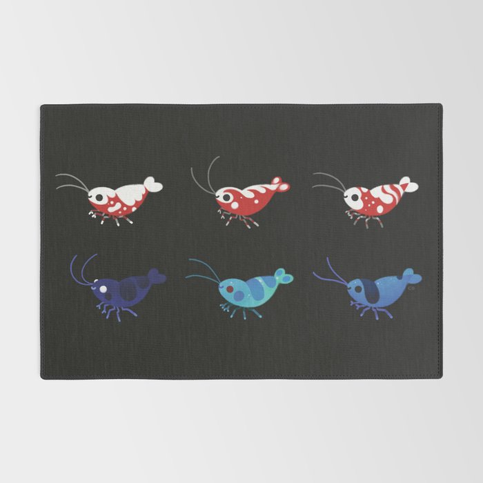 Red and blue shrimp Rug Gallery Image 2