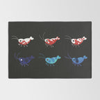 Red and blue shrimp Rug Gallery Image 2