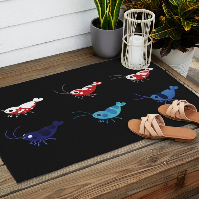 Red and blue shrimp Outdoor Rug Gallery Image 2
