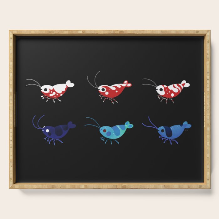 Red and blue shrimp Serving Tray Gallery Image 1