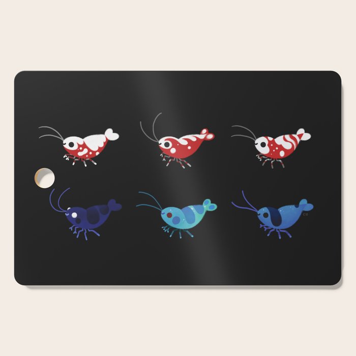 Red and blue shrimp Cutting Board Gallery Image 1