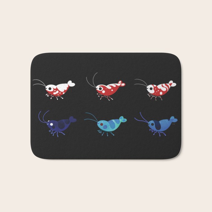 Red and blue shrimp Bath Mat Gallery Image 1