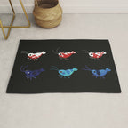 Red and blue shrimp Rug Gallery Image 1