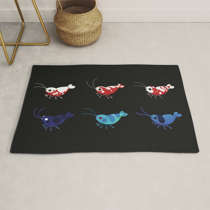 Red and blue shrimp Rug Gallery Image 1