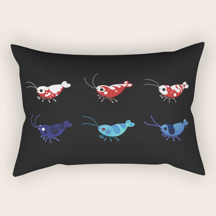 Red and blue shrimp Rectangular Pillow Gallery Image 1