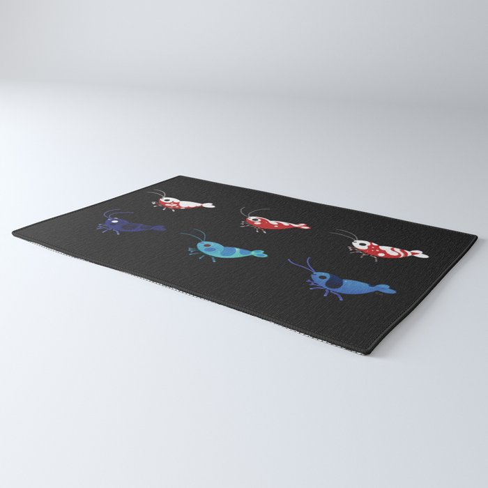 Red and blue shrimp Rug Gallery Image 3
