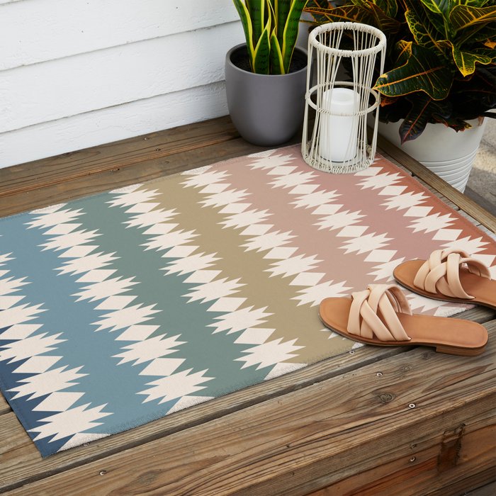 Geometric Southwestern Pattern XXXV Outdoor Rug Gallery Image 2