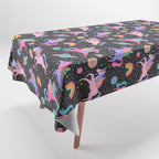 Space Unicorns - Neon Rainbow on Black Tablecloth Gallery Image 1