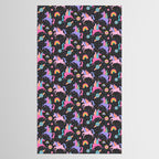 Space Unicorns - Neon Rainbow on Black Tablecloth Gallery Image 2
