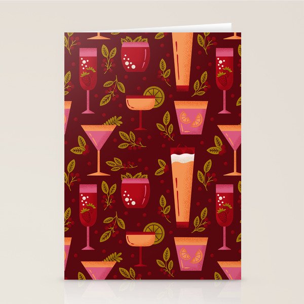Holiday Drinks Pattern Stationery Card Gallery Image 2