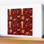 Holiday Drinks Pattern Wall Mural Gallery Image 2