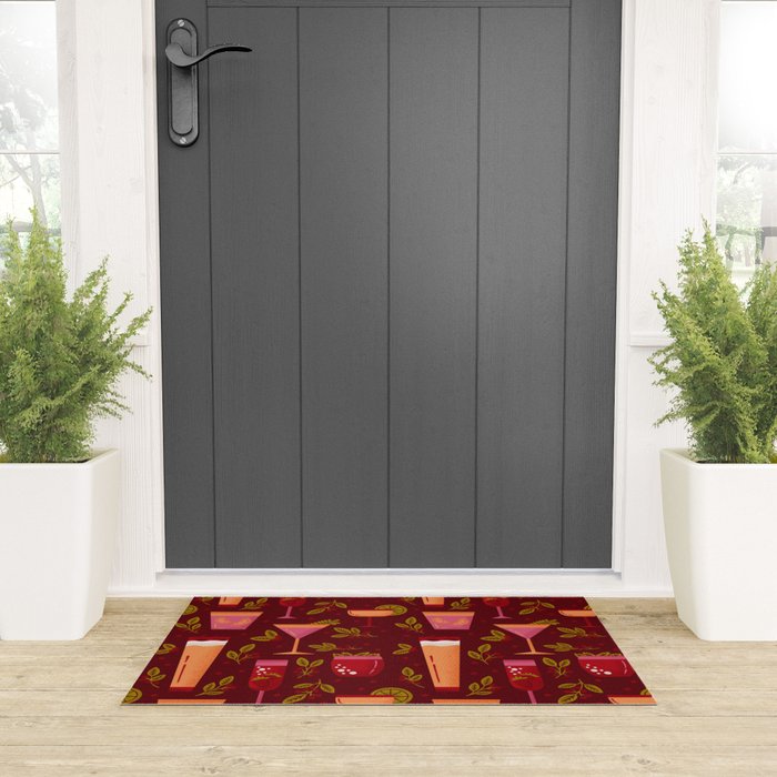 Holiday Drinks Pattern Welcome Mat Gallery Image 3
