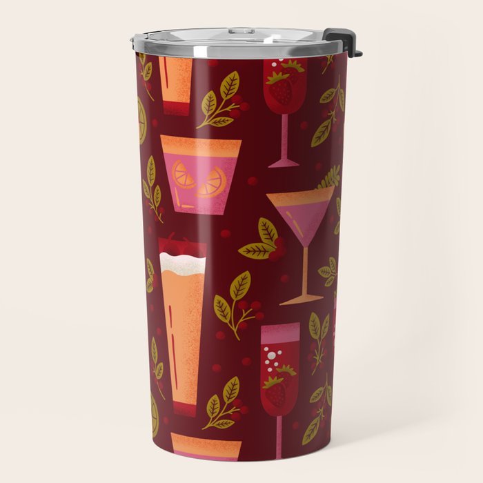 Holiday Drinks Pattern Travel Mug Gallery Image 2